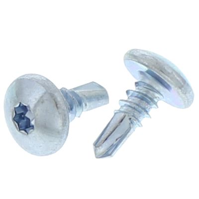 #10 x 3/4 White Painted Truss Head Double Sq Dr Self-Drilling Screws Zinc  Type 3 Point 100/PKG