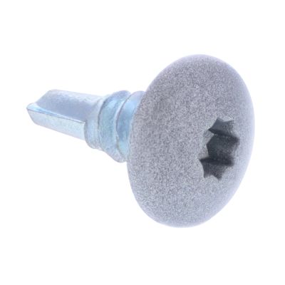 #10-16 x 1/2" Truss Hd Double Sq Dr Self-Drilling Screw Ty 2 Pt - Zinc Silver Mist Painted Hd 100/PKG