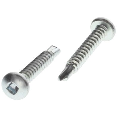 #10-16 x 1" Pan Head Square Drive Self-Drilling Screws Zinc Type 3 Point 100/PKG