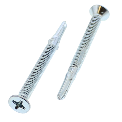 #12-24 x 2" Phillips Header Tek  Self-Drilling Screws Zinc Type 3 Point with Wings 100/PKG