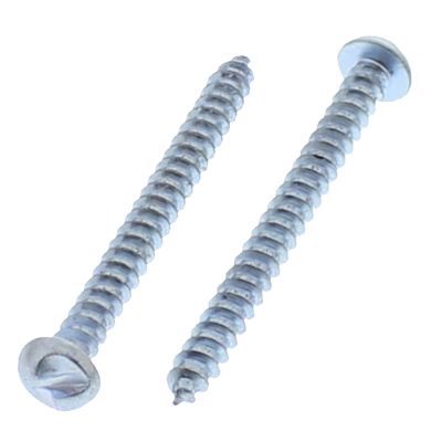 #10 x 1-1/2" One-Way Round Head Tapping Screws — Zinc, 100/PKG