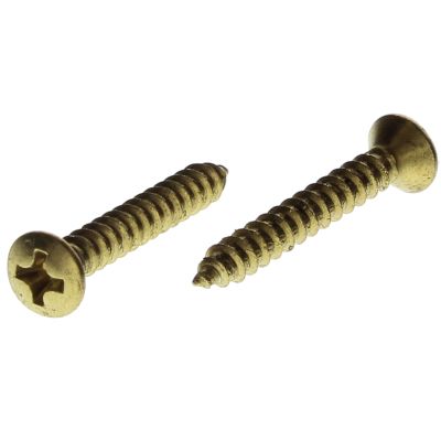 #6 x 3/4" Oval Head Decorative Screws, Phillips, Brass, 100/PKG