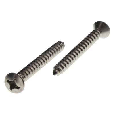 #14 x 2" Oval Head Phillips Tapping Screws — T316 Stainless Steel, 100/PKG