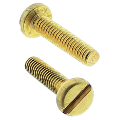 #10-32 x 3/4" Pan Head Slotted Machine Screws — Brass, Fine, 100/PKG