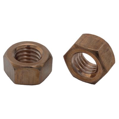 5/16"-18 Finished Hex Full Nuts — Silicon Bronze, Coarse, 100/PKG