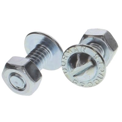 1/4"-20 x 5/8" Round Washer Head License Plate Bolts, 2/PKG