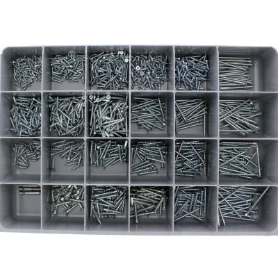 Flat Head Square Drive Tapping Screws — Steel Drawer Assortment