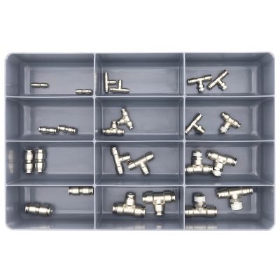Nickel Brass Push-In Fittings Unions & Tees Drawer Assortment