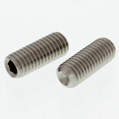 M4 -0.7 x 12 mm Metric Socket Set Screws - Type A2 Stainless Steel, Cup Point, Coarse 100/PKG