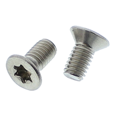 M6-1.0 x 16 mm Metric Flat Head Torx Machine Screws - Type A2 Stainless  Steel, Coarse 100/PKG