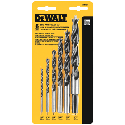 DeWalt DW1720 Brad Point Drill Bit Set - 6 pc.