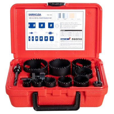 BARRACUDA Bi-Metal Maintenance Hole Saw Kit 3/4"-2-1/2" 13 pc.