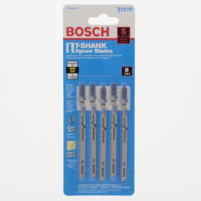 Bosch T227D 8 TPI x 4" High Speed Steel Jig Saw Blades, 5/PKG