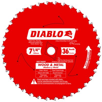 Diablo 7-1/4" x 36T 5/8" Combination Circular Saw Blade