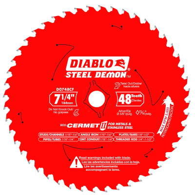 Diablo 7-1/4" x 48 T x 5/8" Steel Demon™ Metal Cutting Circular Saw Blade