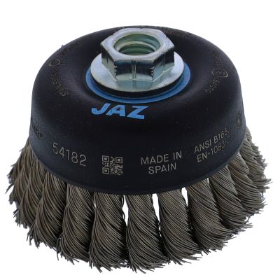 4" x 5/8"-11 Arbor .020" Knot Wire Cup Brush — Stainless