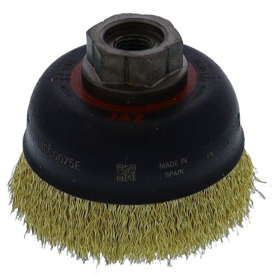 3" x M10-1.25 Arbor .012" Mini-Grinder Crimped Wire Cup Brush — Steel