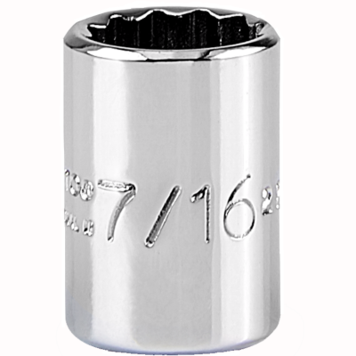 Proto 7/16" 12 Pt. Standard Length Socket — 1/4" Drive