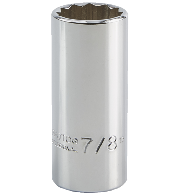 Proto 7/8" 12 Pt. Deep Length Socket — 3/8" Drive