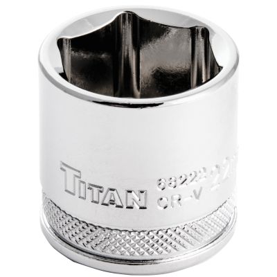 Titan 68222  22 mm 6 Pt. Standard Length Socket - 3/8" Drive