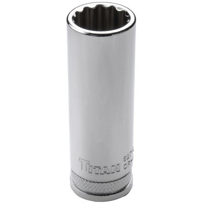 Titan 62718  18 mm 12 Pt. Deep Length Socket - 3/8" Drive