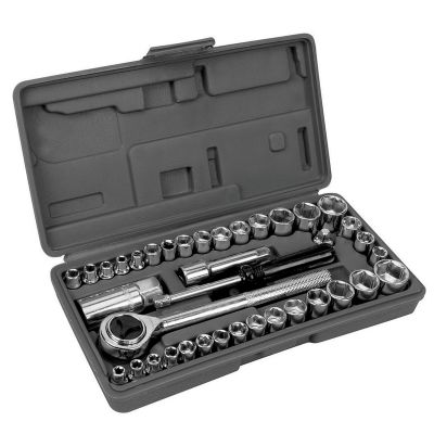 Mechanics 1/4" & 3/8" Drive Socket Set SAE & Metric — 40 pc.