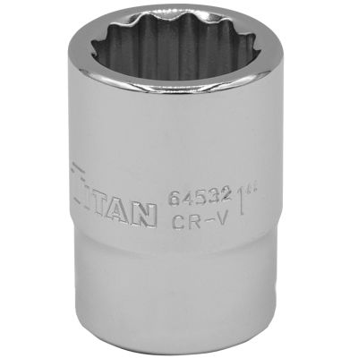 Titan 64532  1" 12 Pt. Standard Length Socket - 3/4" Drive