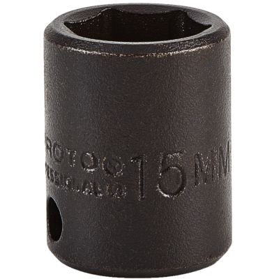 Proto 15 mm 6 Pt. Standard Length Impact Socket — 3/8" Drive