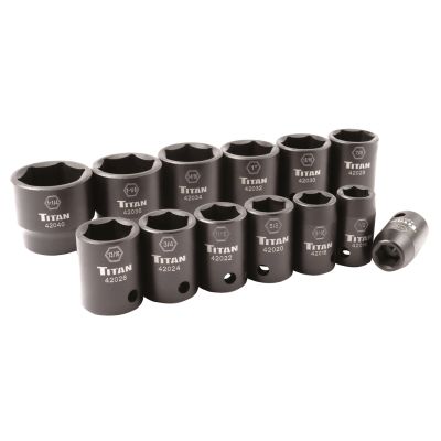 Titan 42000  1/2" Drive 6 Point Impact Socket Set - 13 pc.