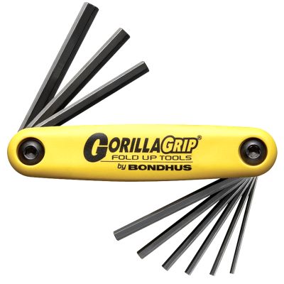 Bondhus 12589 5/64"-1/4" GorillaGrip Fold Up Hex End Set 9 pc.