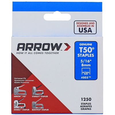 Arrow 5/16" T-50 Staples, 1250/PKG