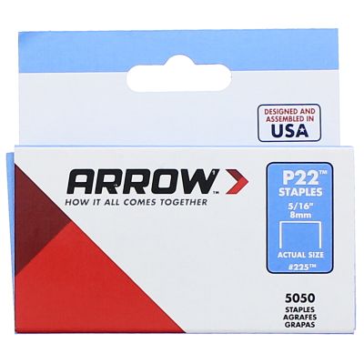 Arrow 5/16" P-22 Staples, 5000/PKG