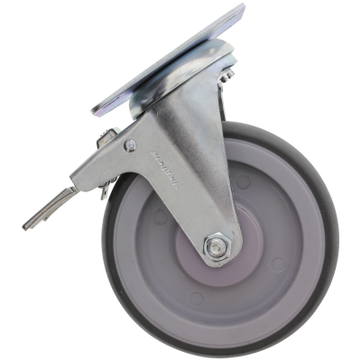 5" x 1-1/4" Swivel Medium Duty Caster Soft Rubber with Brake