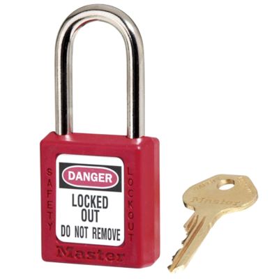 Master Lock 410RED Zenex Safety Padlock (Keyed Diff), Red