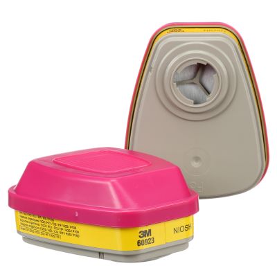 3M™ 60923 P100 Organic Vapor/Acid Gas Cartridge/Filter, 2/PKG