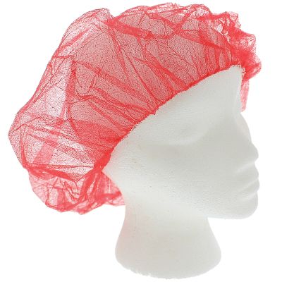 24" Red Hairnet, 100/Bag