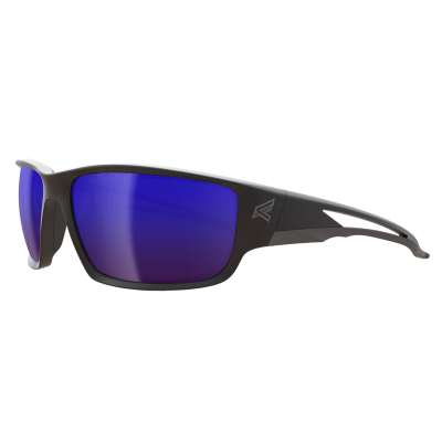 Edge Kazbek Safety Glasses — Blue Mirror/Black