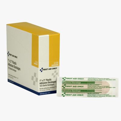 First Aid Only G106 Plastic Adhesive Bandage 1"X3" 100/Bx