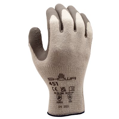 Showa Atlas Insulated Non-Slip Work Gloves — Rubber Palm Coating, X-Large