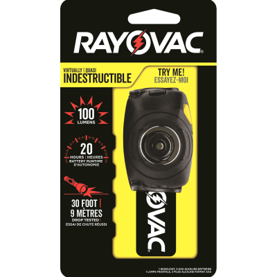 Rayovac DIYHL3AAA-BTXB 3AAA LED Virtually Indestructible Headlight with Batteries