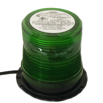 North American LEDQ325MX-G LED Green Strobe Warning Light 12/24V Magnetic Base