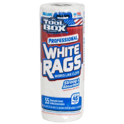 Sellars® Toolbox® White Rags Paper Towels 55/Roll
