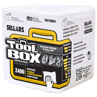 Sellars® Toolbox® Z400 All Purpose Quarterfold White Wipers 60/Bundle