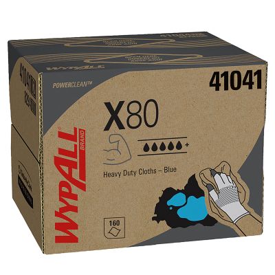 WypAll® X80 Wipers 12.5" x 16.8" Blue, 160/Box