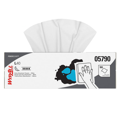 WypAll® L40 All Purpose Wipers 16.4" x 9.8" White, 100/Box