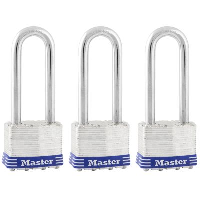 Master Lock 1TRILJ 5/16" x 2-1/2" x 3/4" Padlock, 3/PKG