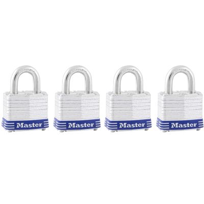 Master Lock 3008D 9/32" x 3/4" x 5/8" Padlock, 4/PKG