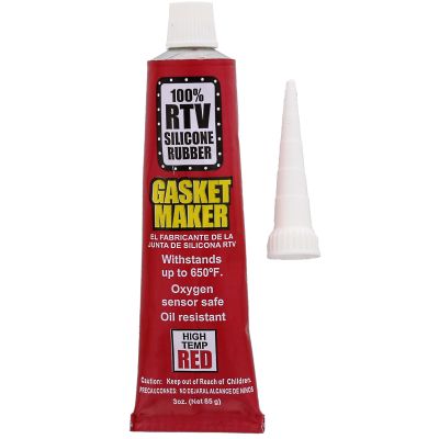 Red High Temp RTV Silicone Adhesive Sealant — 3 oz. Tube