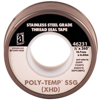 Poly-Temp® 1/2" x 260" Thread Seal Tape for Stainless Steel Pipe