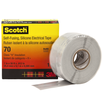 3M™ 57261 Scotch® 70 Self-Fusing Silicone Rubber Electrical Tape 1" x 30'